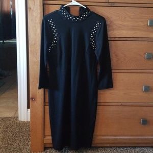 Black dress stud detail